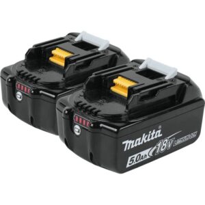 Makita 18V LXT 18V 5Ah Lithium Ion Power Tool Battery Pack with Fuel Indicator (2 Pack)